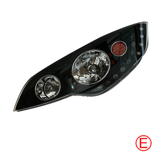 HC-B-1441 BUS HEAD LAMP BLACK WITH EMARK