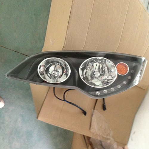 HC-B-1441 BUS HEAD LAMP BLACK WITH EMARK